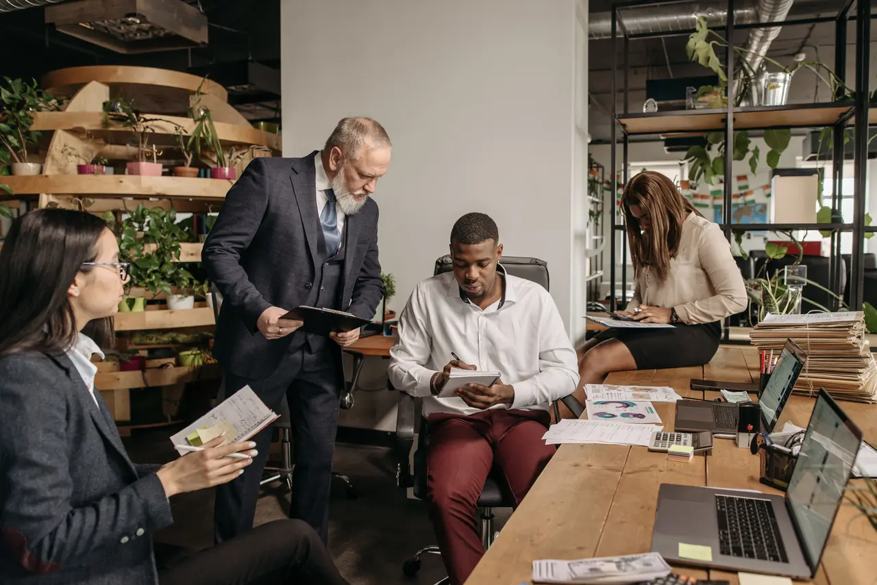 People working at an office